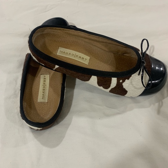 NAKED FEET CALF PRINT FLAT MULE STYLE SLIDES - Picture 3 of 7